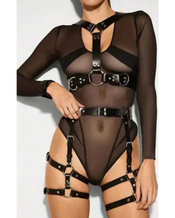 Black Lingerie Harness Set