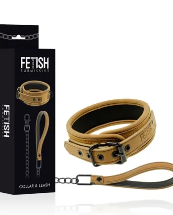 FETISH SUBMISSIVE Origin Neoprene Lined Collar and Chain