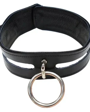 Rouge Garments Leather Fashion Bondage Collar Black