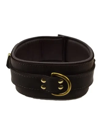 Bound Nubuck Leather Adjustable Collar