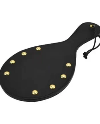 Bound Noir Nubuck Leather Paddle with Brass Stud Detail