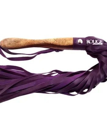 Rouge Garments Wooden Handled Purple Leather Flogger