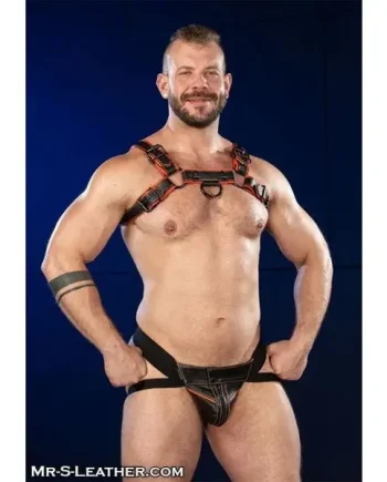Mr.S Leather Hardline Bulldog Harness | Orange