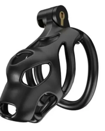 LOCK4D Dog Head Flat Ring Chastity Cock Cage Medium
