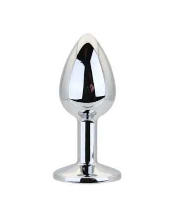 Toosh Silver Metal Butt Plug Small Clear Stone
