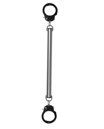 Spreader Bar with Hand or Ankle Cuffs Silver