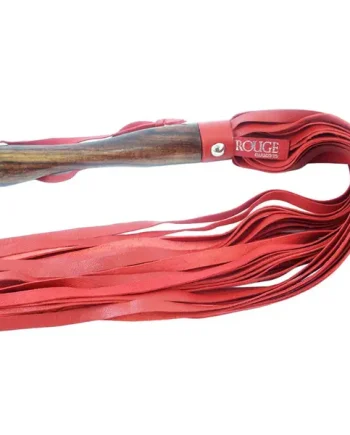 Rouge Garments Wooden Handled Red Leather Flogger