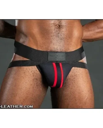 Mr S Leather Neo CARBON Jockstrap | Black & Red