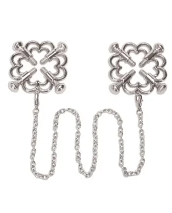 Me You Us Flower Design 4-Way Stimulating Nipple Clamp Chain