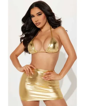 Metallic Gold Bikini Set